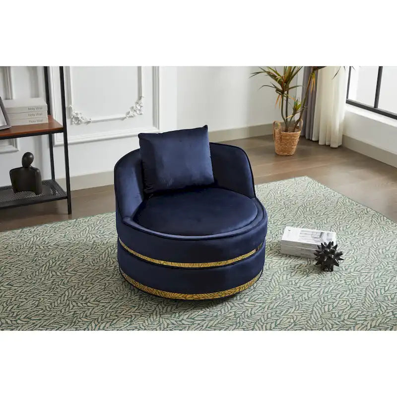 Sillón tipo barril de terciopelo con giro de 360°