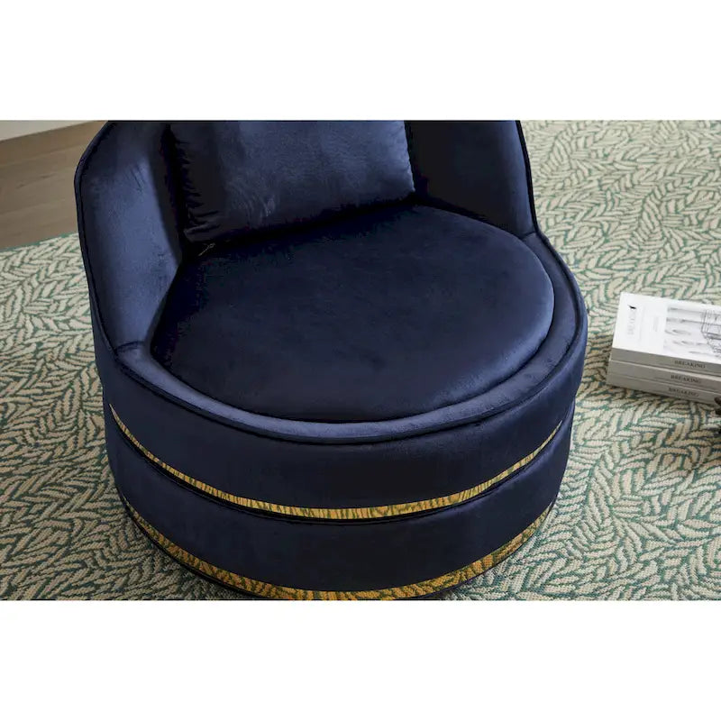 Sillón tipo barril de terciopelo con giro de 360°