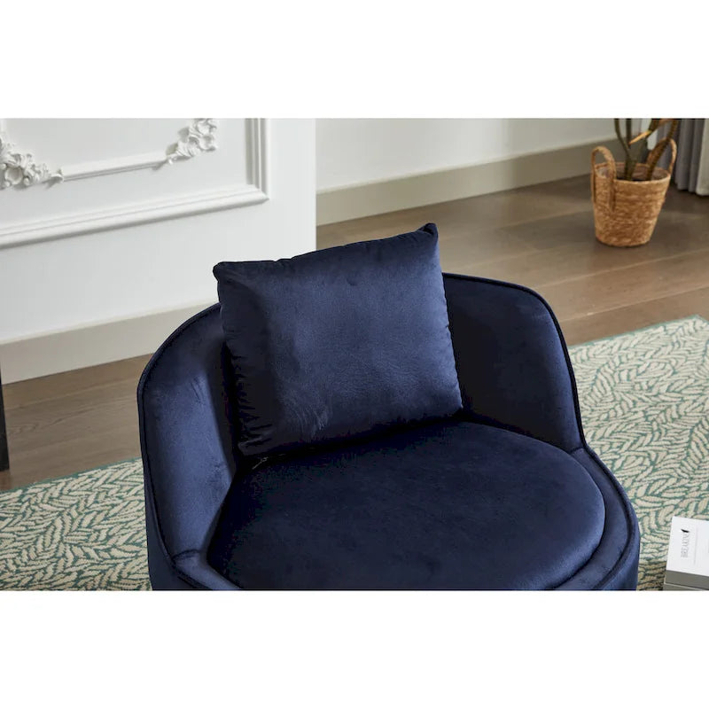 Sillón tipo barril de terciopelo con giro de 360°
