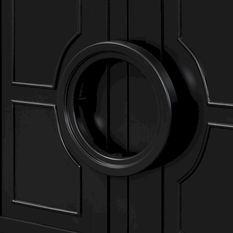 Mueble de almacenamiento con 4 puertas, estantes ajustables y tiradores de anillo