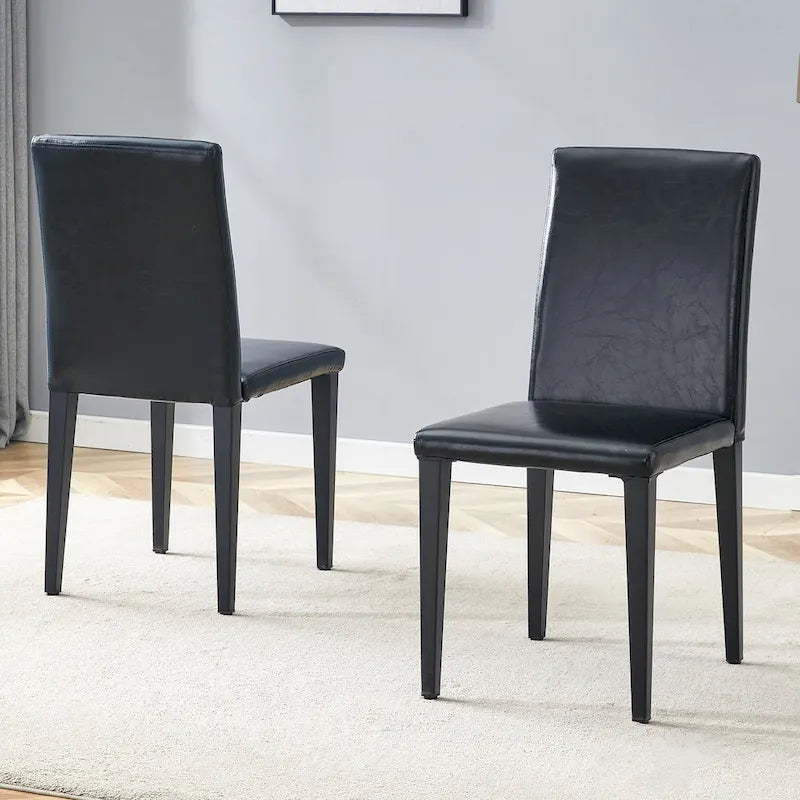 PU Leather High-Back Dining Chairs, Set of 2
