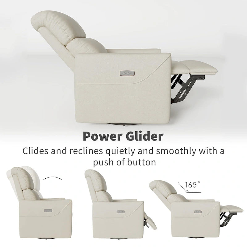 Elektrischer Dreh-Gleiter-Sessel aus PU-Leder mit USB-Anschluss