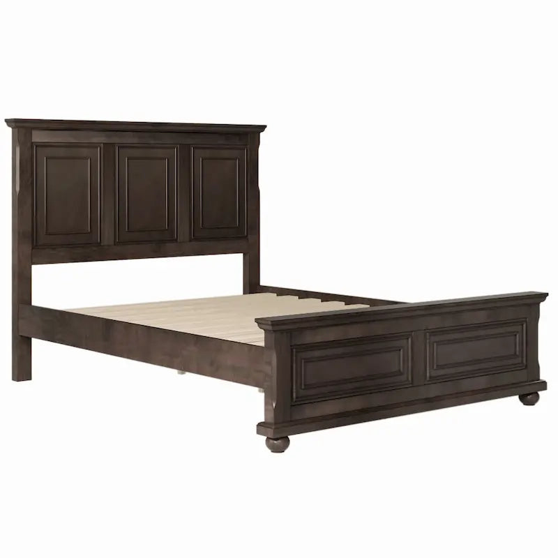 Cama de plataforma tamaño King de madera de pino marrón