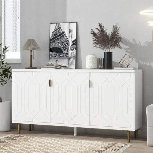 65 Modern TV Stand with Doors & Adjustable Shelves for TVs Up to 70