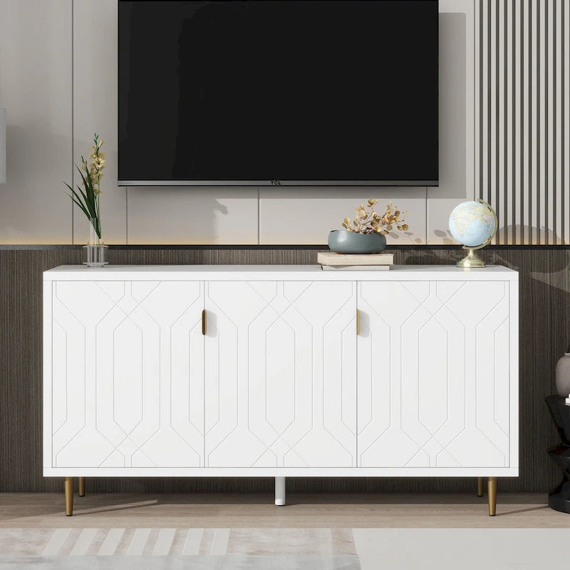 Mueble para TV de 65 pulgadas con 3 puertas y estantes ajustables