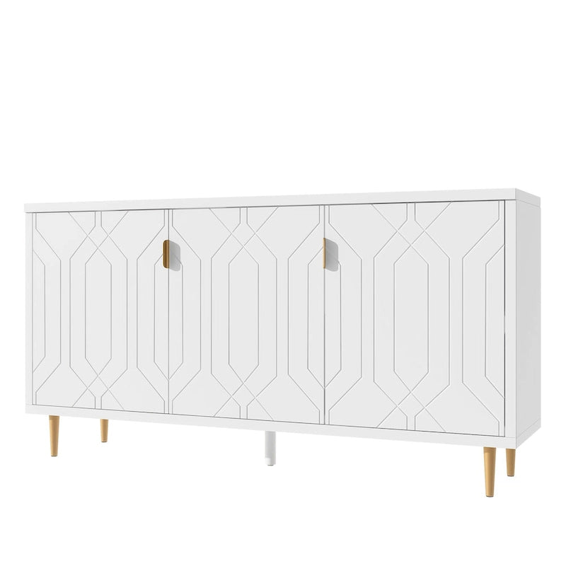 Mueble para TV de 65 pulgadas con 3 puertas y estantes ajustables