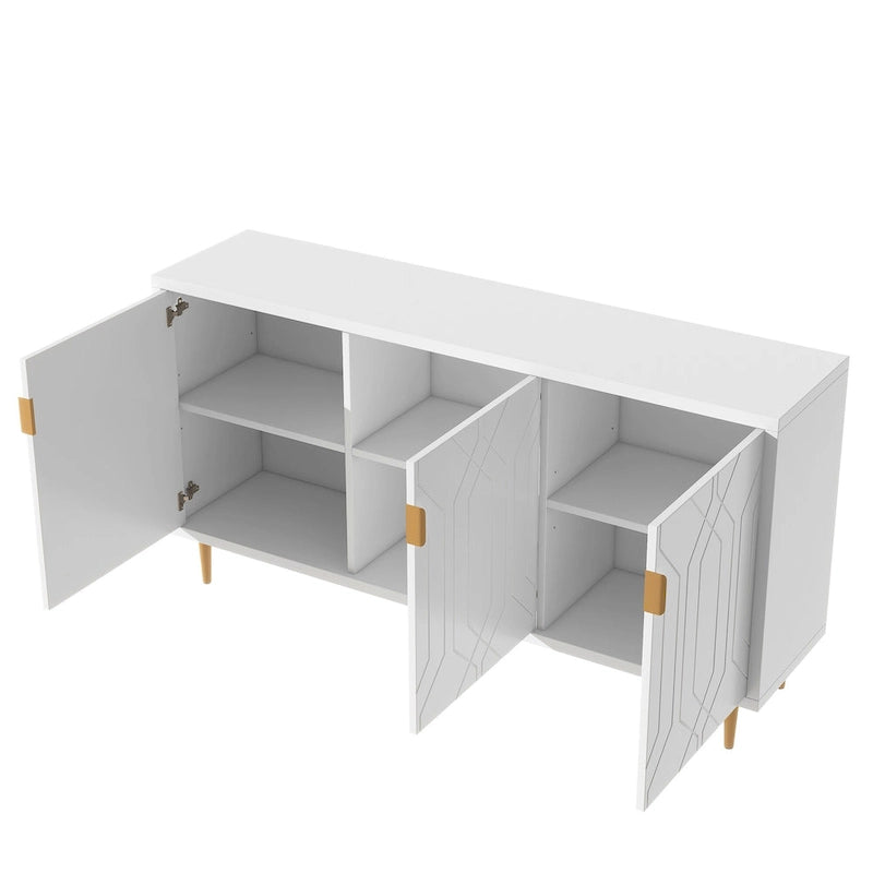 Mueble para TV de 65 pulgadas con 3 puertas y estantes ajustables