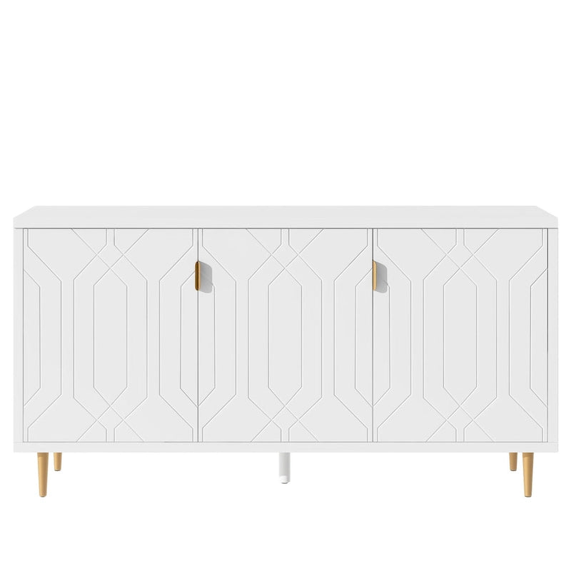Mueble para TV de 65 pulgadas con 3 puertas y estantes ajustables