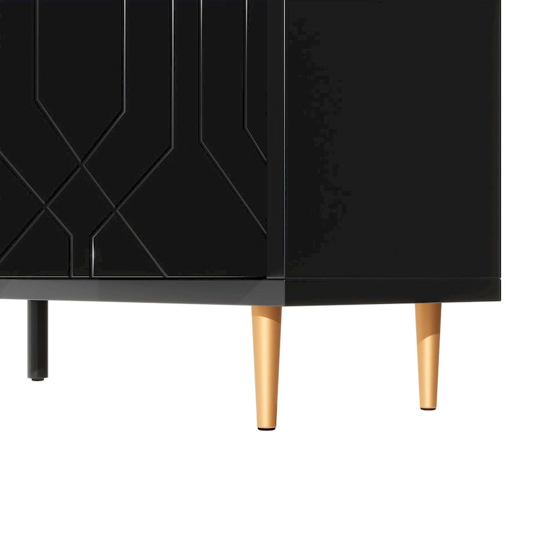 Mueble para TV de 65 pulgadas con 3 puertas y estantes ajustables