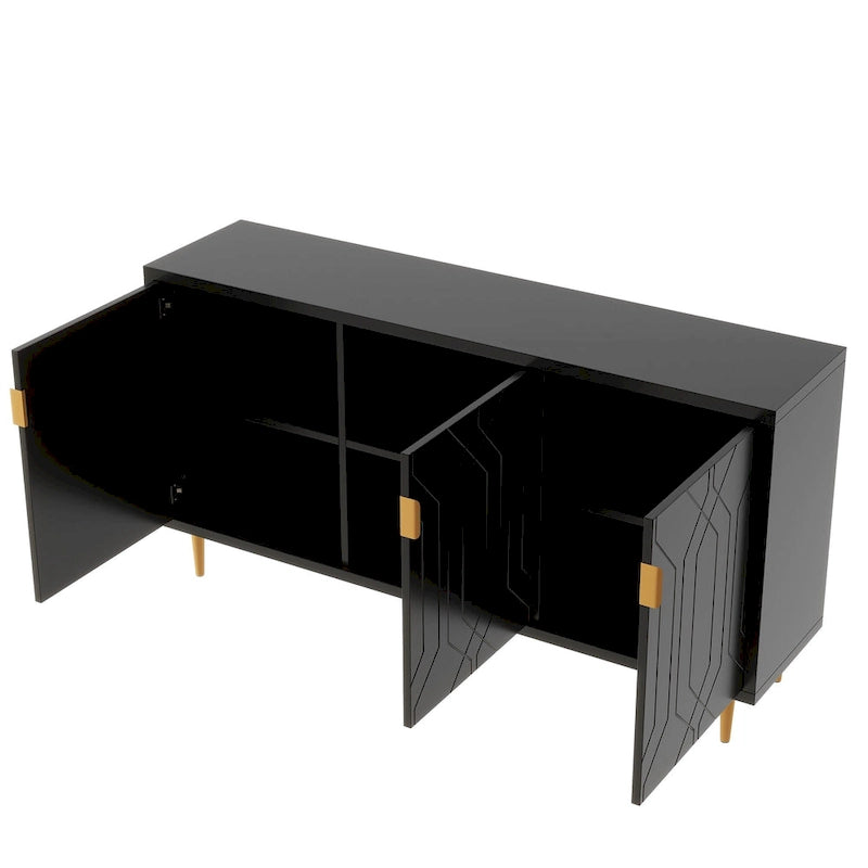 Mueble para TV de 65 pulgadas con 3 puertas y estantes ajustables