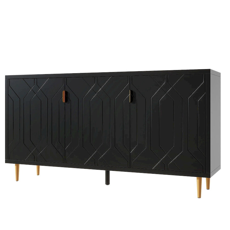 Mueble para TV de 65 pulgadas con 3 puertas y estantes ajustables