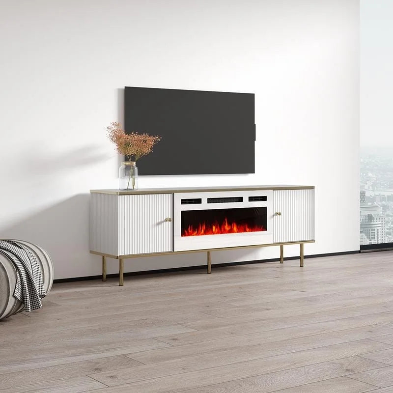Meuble TV avec cheminée électrique de 63 pouces