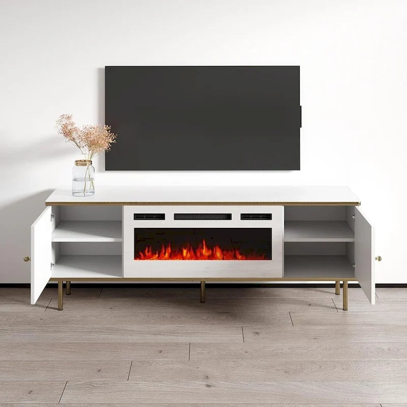 Mueble para TV con chimenea eléctrica de 63 pulgadas