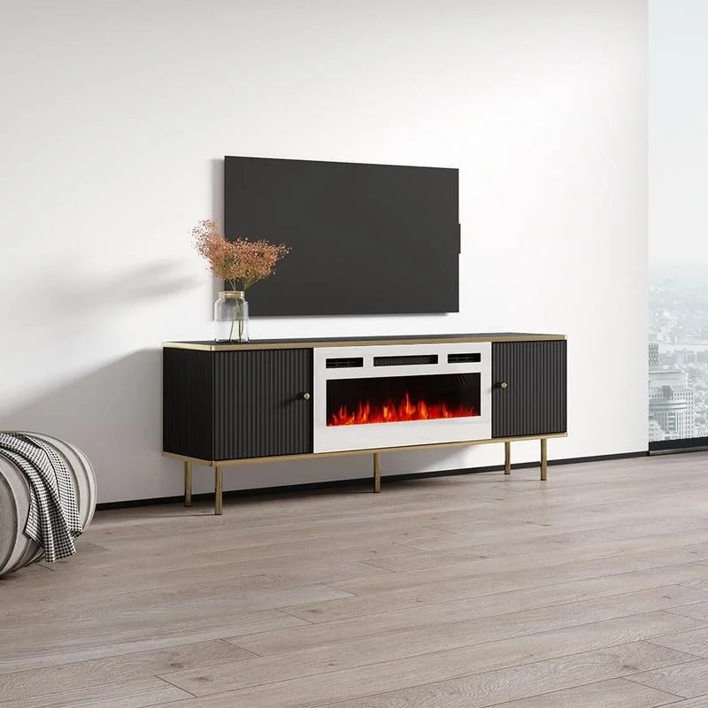 Meuble TV avec cheminée électrique de 63 pouces