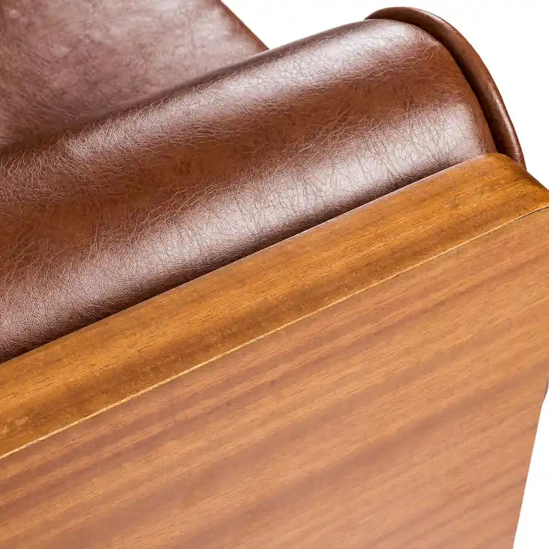Sofa aus Kunstleder im Mid-Century-Stil mit Knopfheftung und Kissen