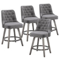 Tufted 360° Swivel Bar Stools, Set of 4