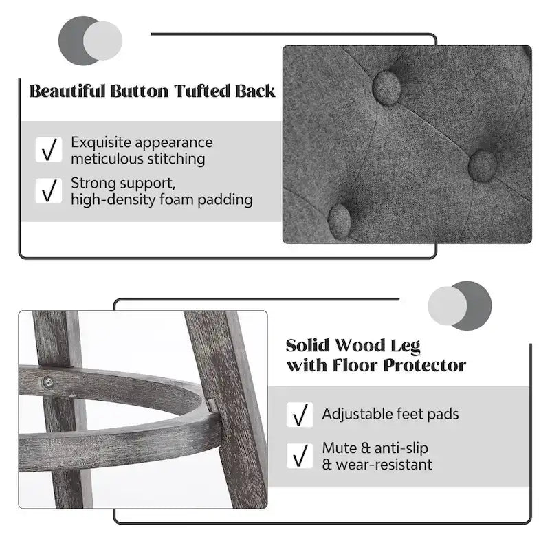 Tufted 360° Swivel Bar Stools, Set of 4
