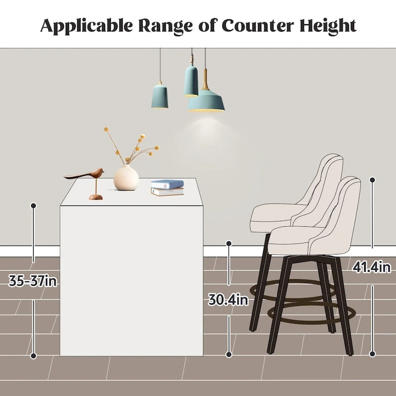 Tufted 360° Swivel Bar Stools, Set of 4