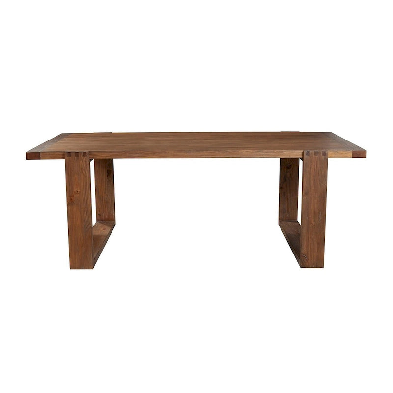 Table de salle à manger en pin massif avec finition brun antique