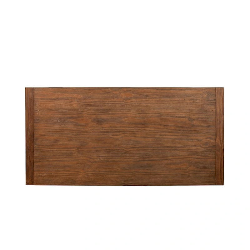 Mesa de comedor de pino macizo con acabado marrón antiguo