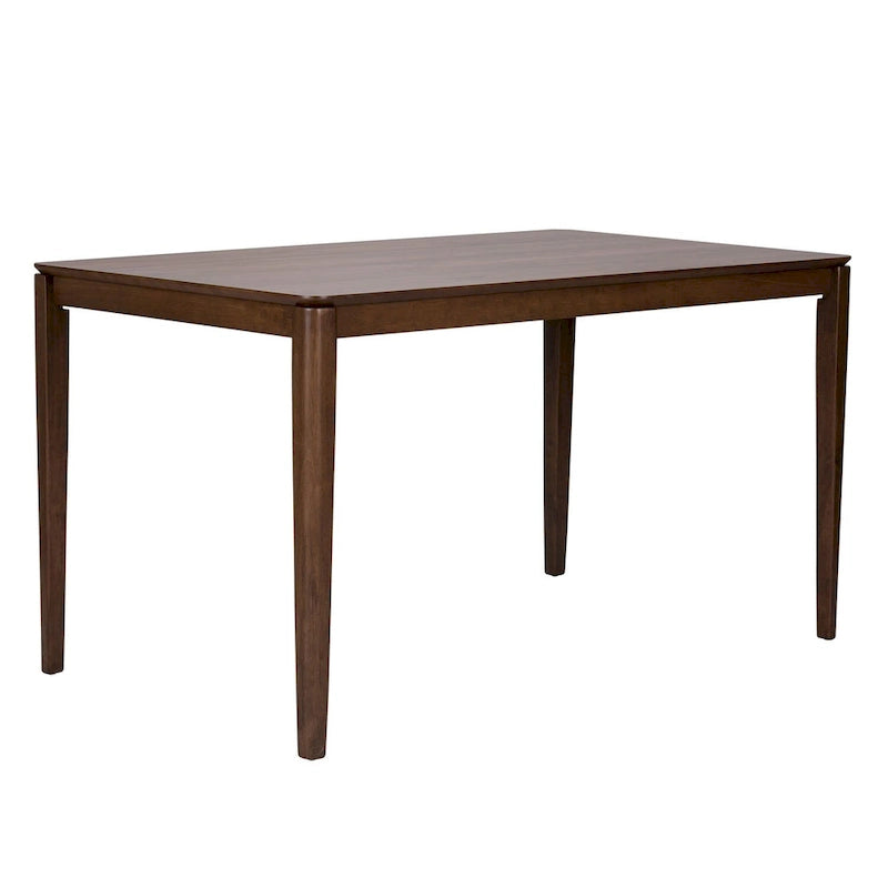 Mesa de comedor rectangular con acabado de nogal satinado