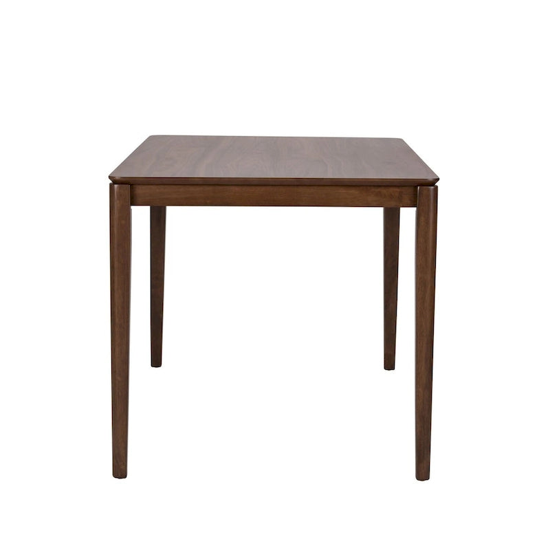 Mesa de comedor rectangular con acabado de nogal satinado