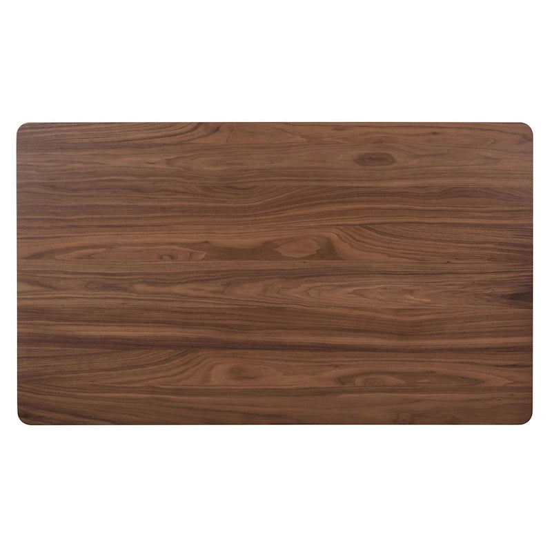 Mesa de comedor rectangular con acabado de nogal satinado