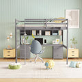 Hochbett in voller Größe mit Schreibtisch, Stauraum und Ladeanschlüssen