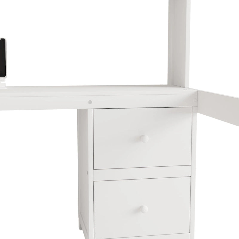 Hochbett in voller Größe mit Schreibtisch, Stauraum und Ladeanschlüssen