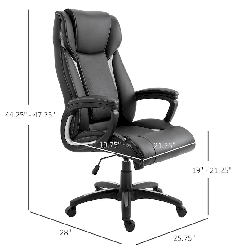 Silla de oficina negra giratoria y ajustable con respaldo de malla