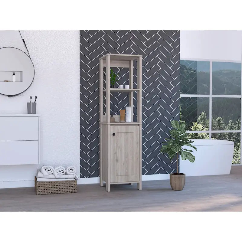 Armario para ropa de baño con 4 estantes y una puerta