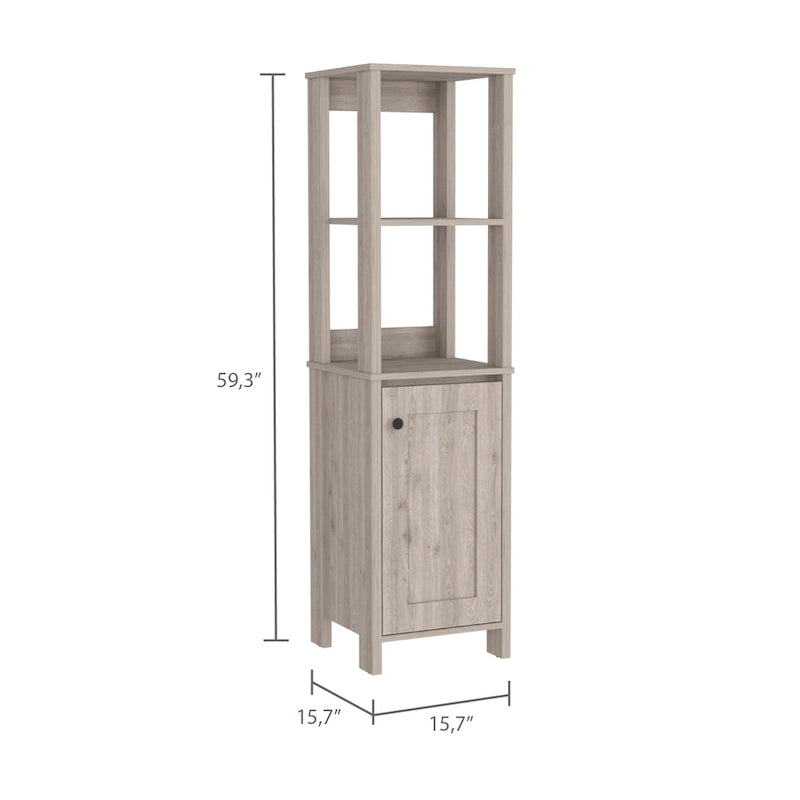 Armario para ropa de baño con 4 estantes y una puerta