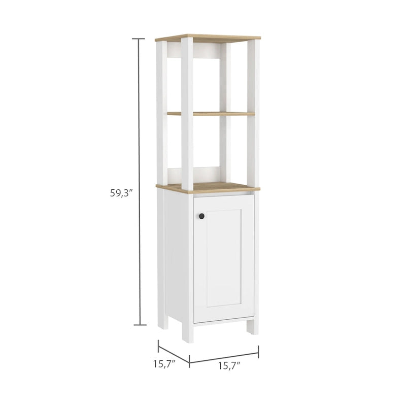 Armario para ropa de baño con 4 estantes y una puerta