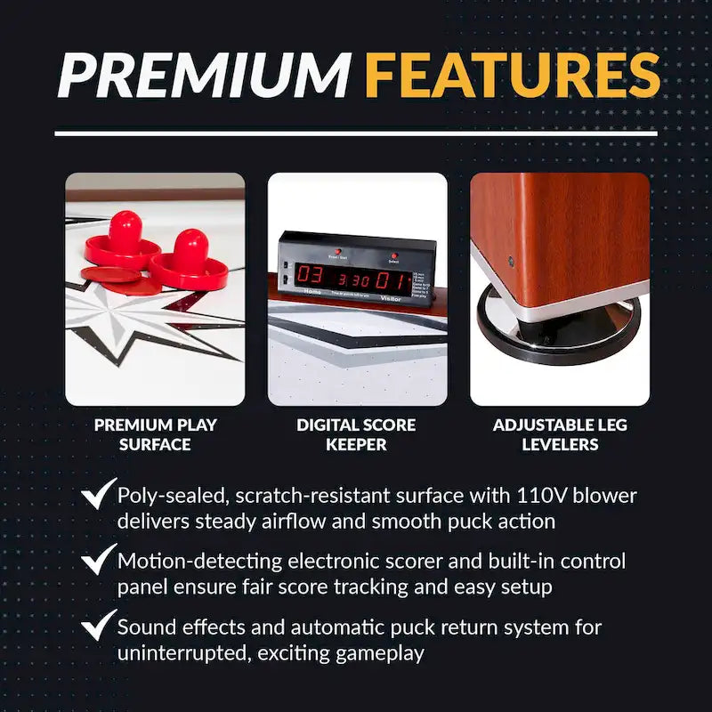 Mesa de hockey de aire de 72 pulgadas con marcador LED