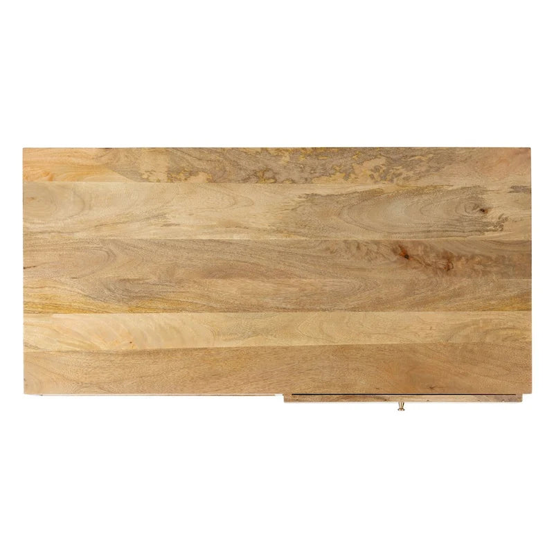 Couchtisch aus Mangoholz mit Schublade und Ablage