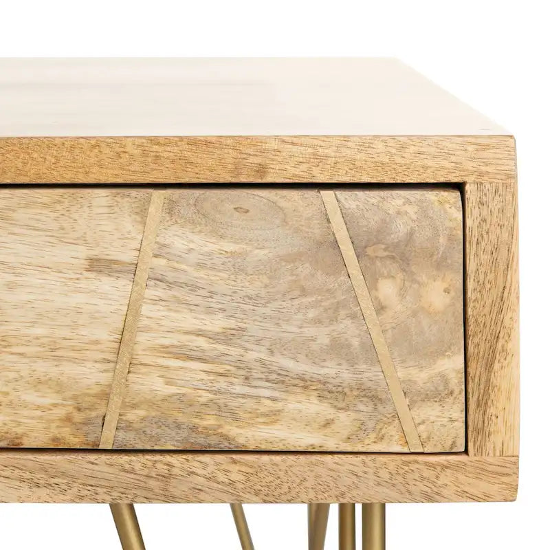 Couchtisch aus Mangoholz mit Schublade und Ablage