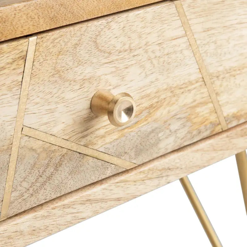 Couchtisch aus Mangoholz mit Schublade und Ablage