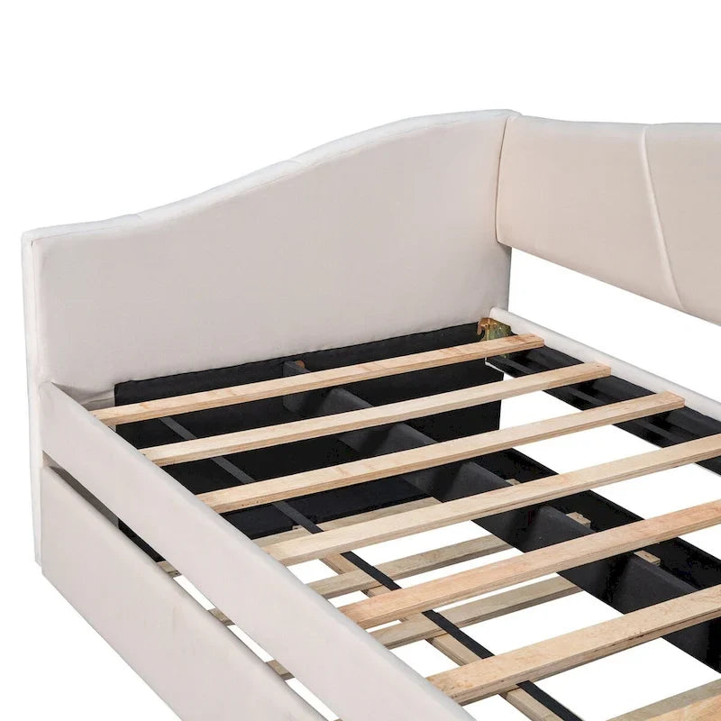 Twin Velvet Daybed with Pull-Out Trundle