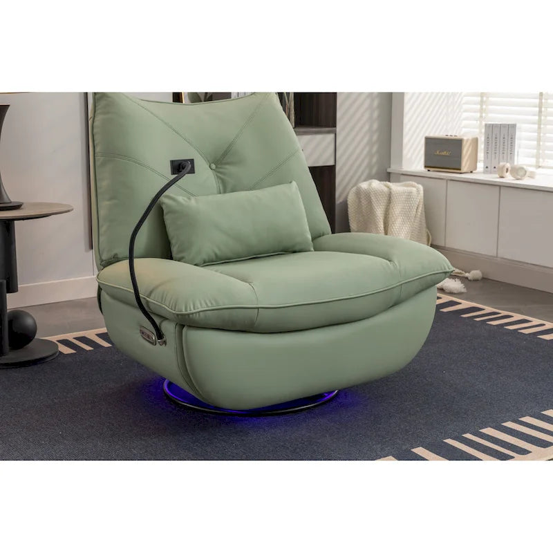 Sillón reclinable giratorio 270° con altavoz y puertos de carga