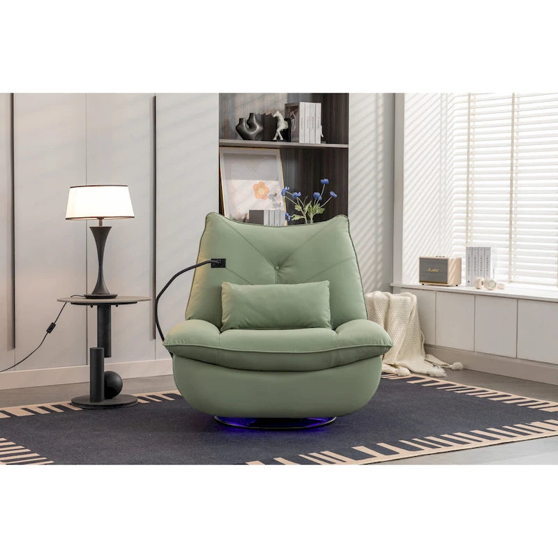 Sillón reclinable giratorio 270° con altavoz y puertos de carga