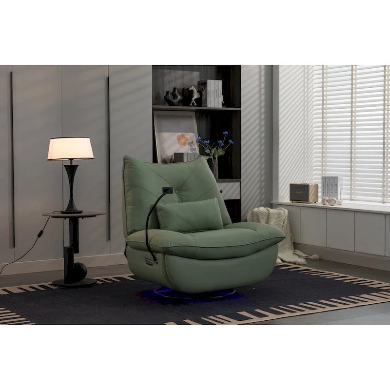 Sillón reclinable giratorio 270° con altavoz y puertos de carga