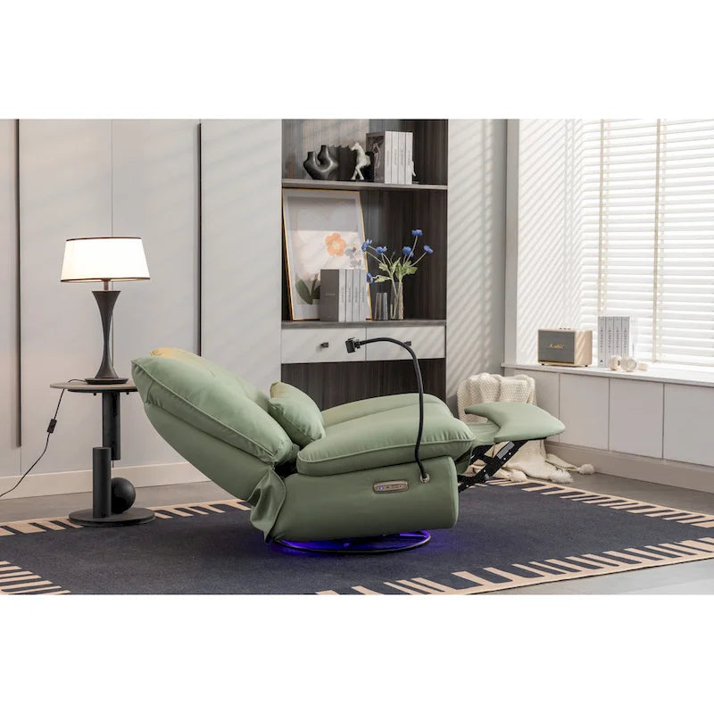 Sillón reclinable giratorio 270° con altavoz y puertos de carga
