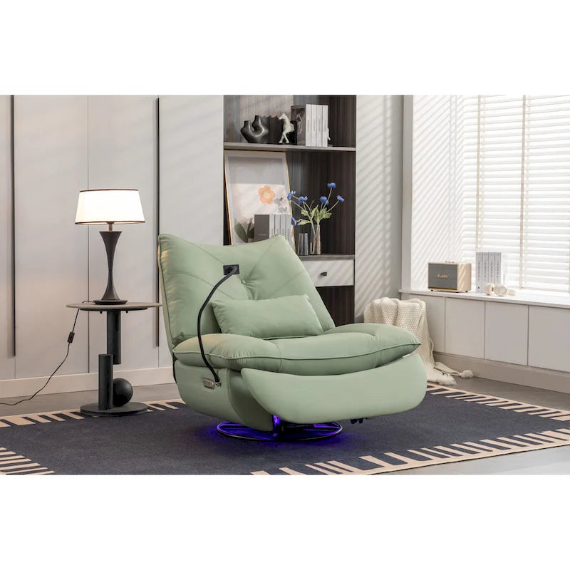 Sillón reclinable giratorio 270° con altavoz y puertos de carga