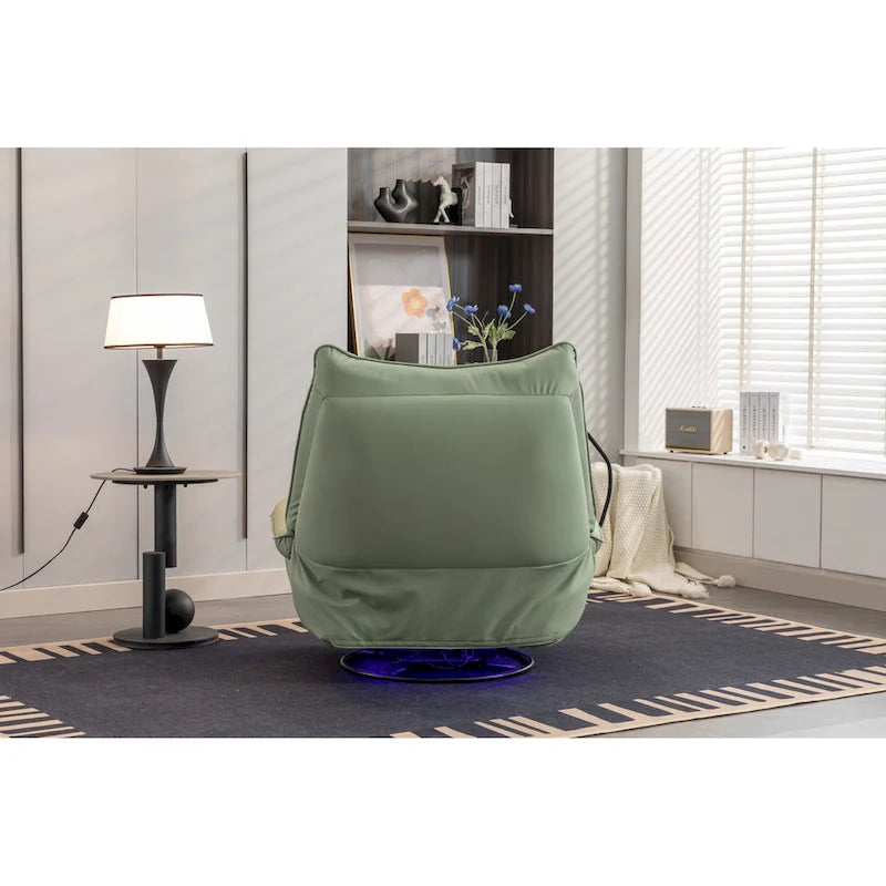 Sillón reclinable giratorio 270° con altavoz y puertos de carga
