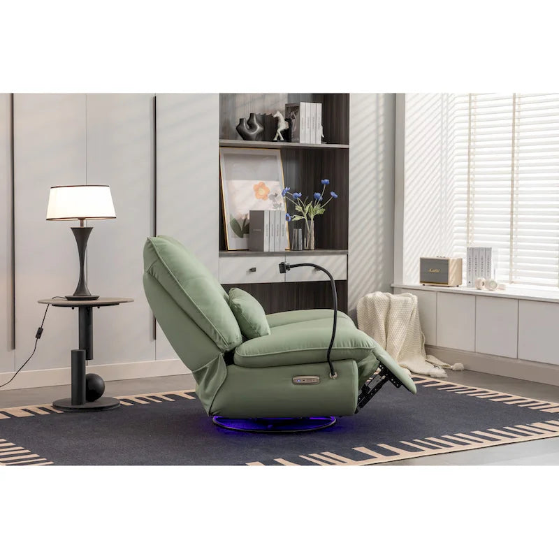 Sillón reclinable giratorio 270° con altavoz y puertos de carga