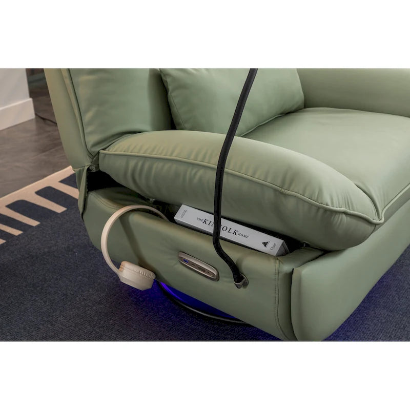 Sillón reclinable giratorio 270° con altavoz y puertos de carga
