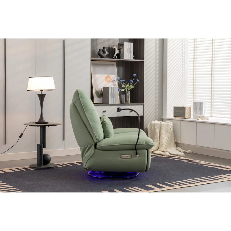 Sillón reclinable giratorio 270° con altavoz y puertos de carga