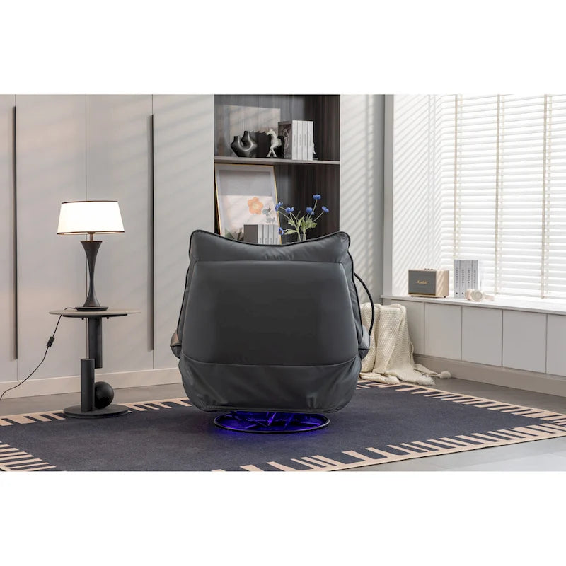 Sillón reclinable giratorio 270° con altavoz y puertos de carga