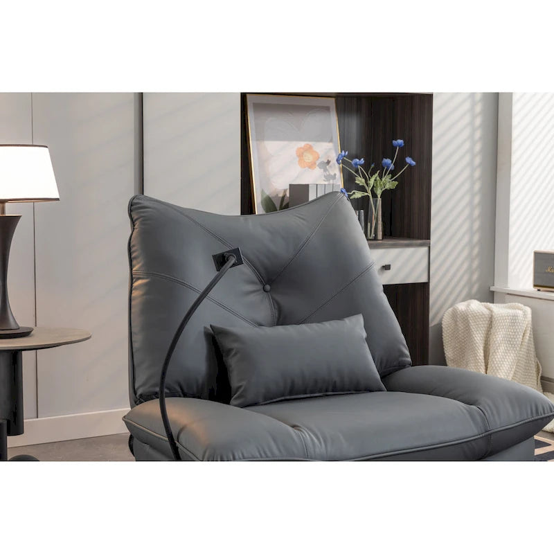 Sillón reclinable giratorio 270° con altavoz y puertos de carga