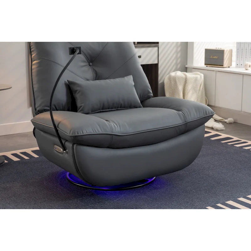 Sillón reclinable giratorio 270° con altavoz y puertos de carga